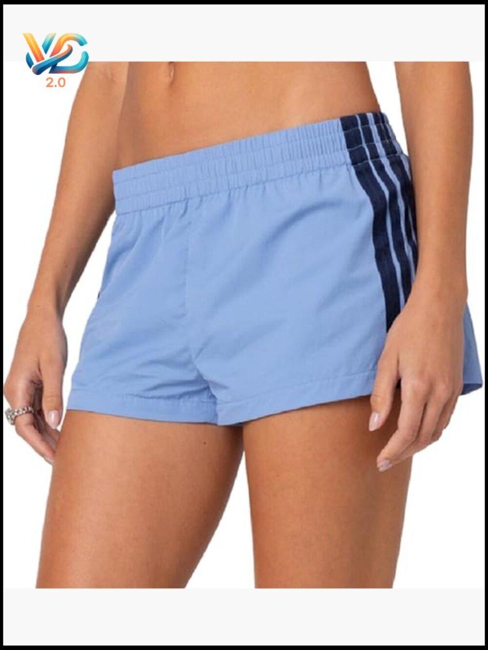 Striped Wide Leg Athletic Shorts with Pockets Y2K Retro Track Sweat Shorts